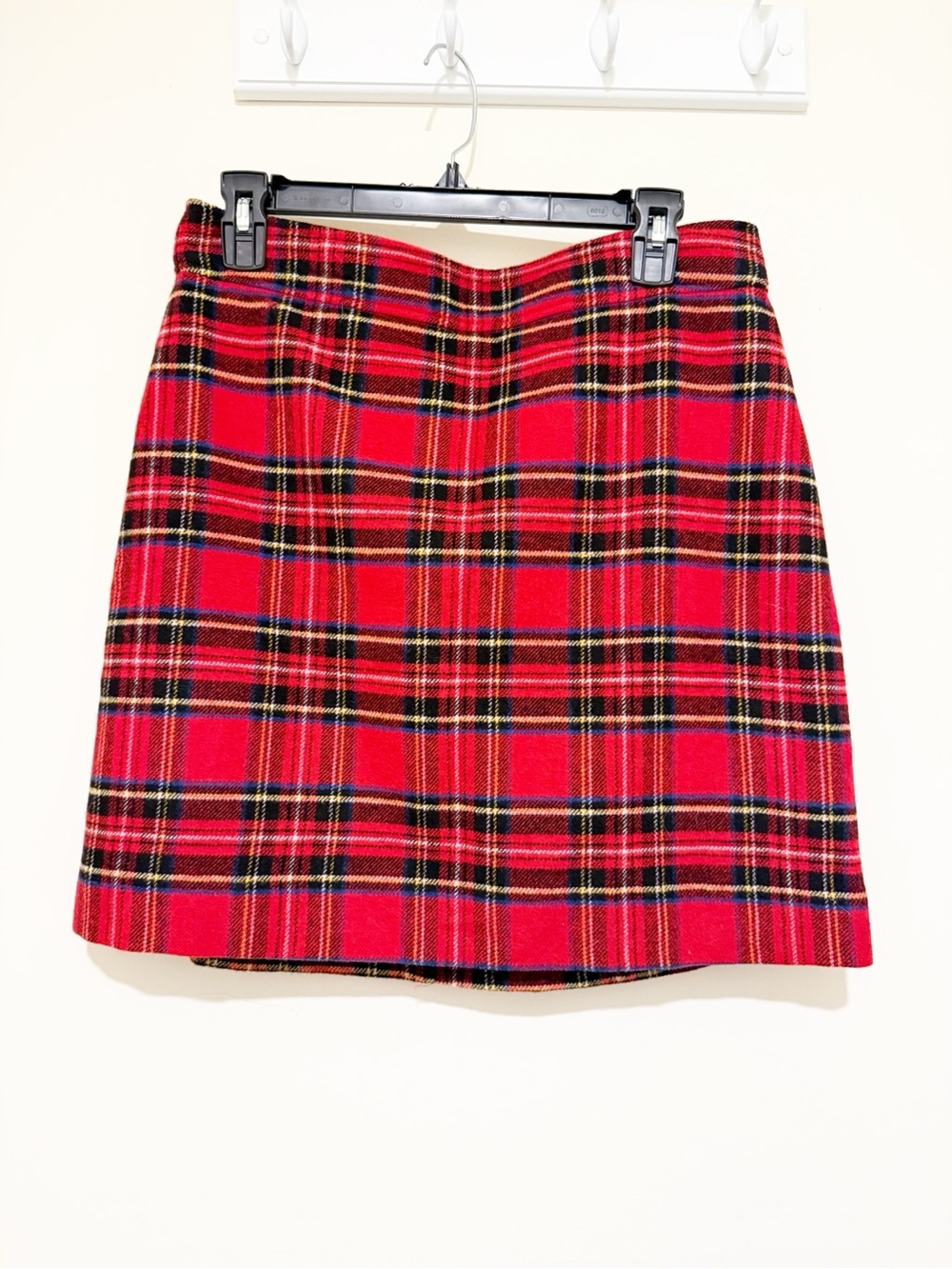 J. Crew Red Plaid Mini Skirt vintage wool